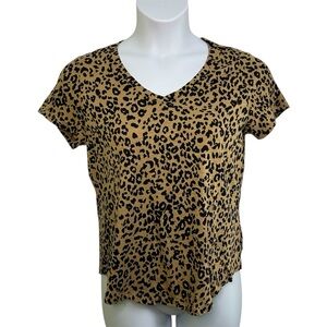 Old Navy Women’s Everyday Tee Animal Print Leopard Shirt Short Sleeve Sz Medium